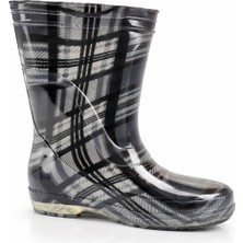 Fafatara Ekose Desenli Su Geçirmez Yağmur ve Bahçe Çizmesi – Kaymaz Tabanlı Günlük Kullanım Botu