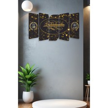 Dekorvia Besmele Allah Muhammed Yazılı 5 Parçalı Mdf Tablo