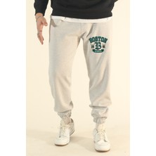 Eydamoon Erkek Boston Yazılı Kışlık 3iplik Paça Lastikli Jogger Eşofman Altı