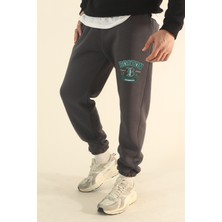 Eydamoon Erkek Boston Yazılı Kışlık 3iplik Paça Lastikli Jogger Eşofman Altı