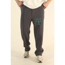 Eydamoon Erkek Baggy Kışlık Boston Baskılı Içi Yünlü Polarlı Bol Paça Eşoman Altı