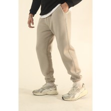 Eydamoon Erkek Taş Kışlık 3iplik Puf Kumaş Yumuşak Dokulu Paça Lastikli Eşofman Altı