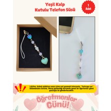 PremiumPort Yeşil Kalp Telefon Süsü, Kutu Içeriği, Charm, Hediyelik, Iphone, Samsung