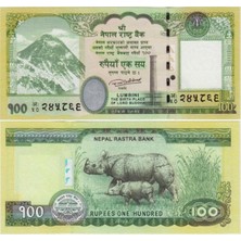 PremiumPort Nepal 100 Rupi 2019 Asya Gergedanı Temalı Çil Kondisyonlu Koleksiyon