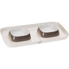 Feyza Design Gri Melamin Mama ve Su Kabı, 800 Ml, Pratik ve Dayanıklı Tasarım