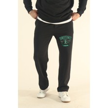 Eydamoon Erkek Baggy Boston Yazılı Kışlık Pamuklu Bol Paça Eşofman Altı