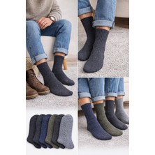 Reflect Your Style 5 Adet Erkek Kışlık Desenli Yün Çorap Koyu Tonlar Asorti 40-44 Numara Uyumlu