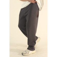 Eydamoon Erkek Füme Baggy Kışlık Içi Yünlü Puf Kumaş Bol Paça Eşofman Altı