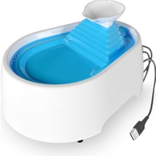 Feyza Design 2l USB Şelale Su Pınarı, Kedi ve Köpek Için Mavi Akış