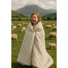 Homewell %100 Saf Ingiliz Yünü Hipoalerjenik Özellikli Yıkanabilir Tek Kişilik Yorgan Krem