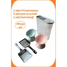 Feyza Design Patili Dostlar Seti: Kum Küreği, Yem ve Su Kabı, 4'lü Paket