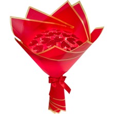 PremiumPort LED Işıklı Kırmızı Kalp Buketi, Sevgili ve Anneler Günü Hediye