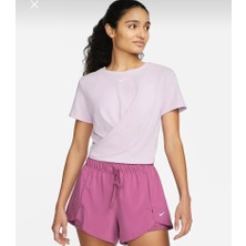 Nike Women's Dri-Fıt One Luxe Twist Cropped Short-Sleeve Lila Kadın T-Shirt DD4921-530