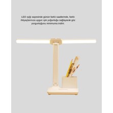 Mbb E-Ticaret Kısılabilir LED Masa Lambası – Kalemlik ve Telefon Standlı, Göz Yormayan Işık