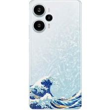 TechTree Poco F5 Uyumlu Kanagawa Oki Nami Ura Dalgası Tasarımlı Baskılı Silikon Kılıf