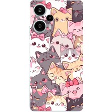 TechTree Poco F5 Uyumlu Sevimli Kediler Baskılı Silikon Kılıf