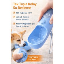 Feyza Design Taşınabilir Kedi Köpek Su Kabı 350 Ml, Sızdırmaz Seyahat Matarası
