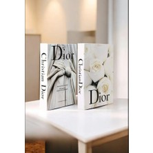 2'li Gelinlik & Beyaz Gül Dekoratif Kitap Kutu