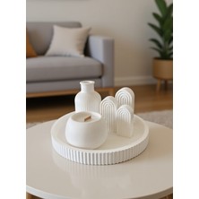Nox Atelier Modern Ribbed Dekor Seti – Minimal Home Dekorasyon Objeleri