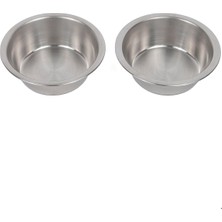 Feyza Design Paslanmaz Çelik Kedi ve Köpek Mama Su Kabı 14CM 350ML, 2'li Set