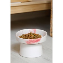 Feyza Design Yüksekli 15° Eğik Seramik Kedi Mama Kabı, Kaymaz, Sağlıklı ve Doğal Tasarım