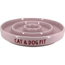 Feyza Design Yavaş Yedirme Seramik Kedi Mama Kabı, Pembe, Sağlıklı ve Güvenli