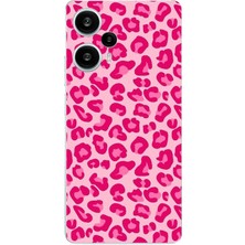 TechTree Poco F5 Uyumlu Pembe Leopar Tasarımlı Baskılı Silikon Kılıf