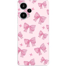 TechTree Poco F5 Uyumlu Pembe Fiyonklar Baskılı Silikon Kılıf