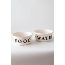 Feyza Design Seramik Kedi ve Köpek Için Çiftli Mama ve Su Kabı Seti