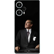 TechTree Poco F5 Uyumlu Ufka Bakan Lider Atatürk Baskılı Silikon Kılıf
