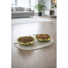 Feyza Design Sevimli Seramik Kedi Mama ve Su Kabı, Pati ve Kulak Figürlü, 150 ml