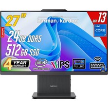 Lenovo Ideacentre 27IRH9 Intel Core I7-13620H 24GB 512GB 27 Fhd Freedos Siyah All In One Bilgisayar