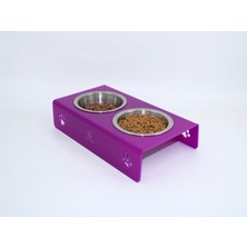 Feyza Design Akrilik ve Pleksi Kedi Köpek Ikili Mama Su Kabı Seti