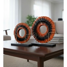 Mirsa Global 2 Li Dekoratif Disk Biblo Modern Özel Tasarım Obje