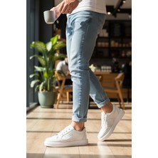 Enoch Hakiki Deri Yan Panel Havalandırma Detaylı Günlük Erkek Sneaker Comfort Taban