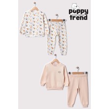 Bontino Unisex Çocuk Dijital Baskılı %100 Pamuk & Kaşkorse İkili Takım Premium Seri