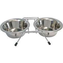 Feyza Design Iki Katlı Çelik Mama Kabı, 20 Oz, Güçlü ve Şık Tasarım