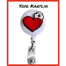 PremiumPort Yoyo Yaka Kartlığı, Figürlü Kalp Desenli, Şık ve Pratik Kartlık