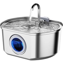 Feyza Design 3.2l Paslanmaz Çelik Su Göstergeli Köpek ve Kedi Için Su Pınarı