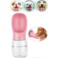 Feyza Design Taşınabilir Köpek ve Kedi Su Şişesi 350ML Pembe, Sızdırmaz ve Güvenli