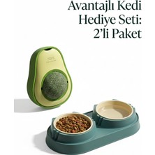 Feyza Design Avokado Kedi Nası ve Ikili Mama Su Kabı Seti – Keyifli ve Şık Tasarım