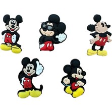 PremiumPort Sevimli Mickey Temalı 5'li Terlik Süsü ve Tokası Seti