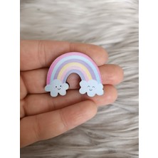 PremiumPort 25 Adet Gülücüklü Gökkuşağı Figürleri, Uv Baskılı, Süsleme ve Hediye Için