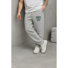 Eydamoon Erkek Kışlık Baggy Pamuklu Boston Baskılı Bol Paça Yan Cepli Eşofman Altı