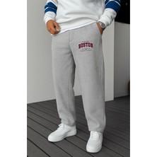 Eydamoon Erkek Kışlık Baggy Içi Polarlı Boston Yazılı Bol Paça Yan Cepli Eşofman Altı