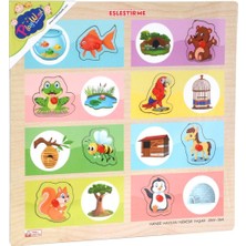 Onyıl Oyuncak ONY-363-364 Ahşap Tutmalı Eşleştirme Hangi Hayvan Nerede Yaşar -Onyıl