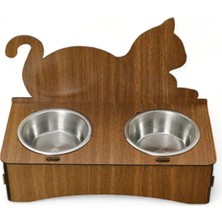 Feyza Design Çelik Kedi Mama ve Su Kabı Seti, 2'li, Şık ve Dayanıklı Tasarım
