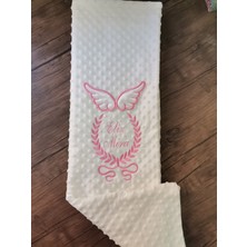 Minik Adımlar Minik Adımlar Isme Özel Melek Kanatlı Bebek Battaniyesi