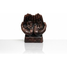 Be Beauty Antik Bakır Renginde Dekoratif Allah & Muhammed Yazılı Dua Eden Eller Heykeli
