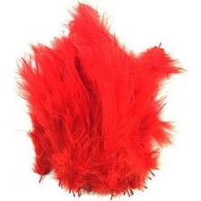 PremiumPort Kırmızı Kuş Tüyü Süsleme 100 Adet, Şık ve Zarif Dekoratif Detay